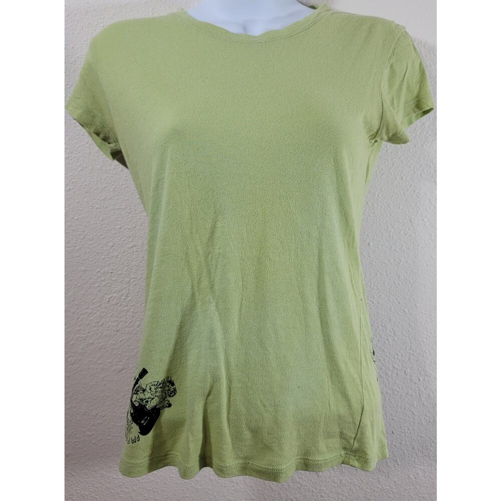 Truck Lime Green Distressed Graphic T Shirt Top Large Soft Lightweight Tagless